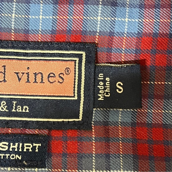 VINEYARD VINES Mens Whale Shirt Button Down Blue Plaid 100% Cotton Size Small - Picture 4 of 8